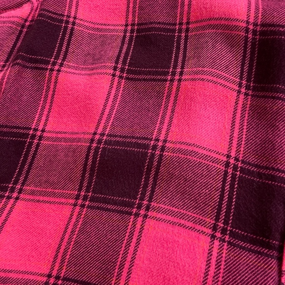 GAP | Women’s Long Sleeve Plaid Button-Up Flannel Shirt Pink Burgundy MEDIUM - Picture 4 of 14